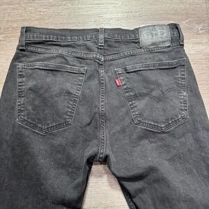 Levis 505 Jeans Mens 36 Black Denim Regular Fit Straight Leg Zip Fly Denim 36x28